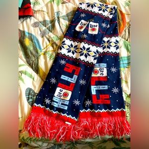 Miller lite holly jolly Christmas beer scarf